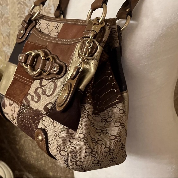 Like NEW! Sophia Caperelli Brown Patchwork Bag - Picture 7 of 12
